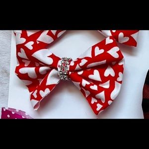 Jeweled 6” Red Heart Bow